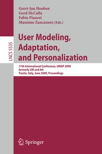 Enlarge image Cover: User Modeling, Adaptation, and Personalization - Springer