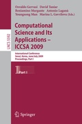 Cover: Computational Science and Its Applications -- ICCSA 2009 - Springer