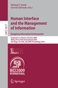 Cover: Human Interface and the Management of Information. Designing Information Environments - Springer