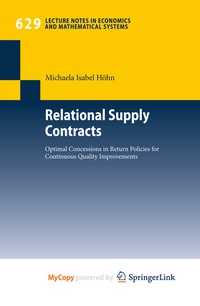 Abbildung von: Relational Supply Contracts - Springer
