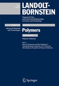 Cover: PVT-Data and Miscellaneous Properties of Polymer Solutions - Springer
