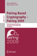 Cover: Pairing-Based Cryptography - Pairing 2009 - Springer