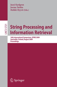 Enlarge image Cover: String Processing and Information Retrieval - Springer