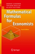 Cover: Mathematical Formulas for Economists - Springer