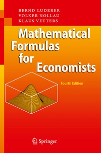 Enlarge image Cover: Mathematical Formulas for Economists - Springer