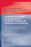 Cover: MEGADESIGN and MegaOpt - German Initiatives for Aerodynamic Simulation and Optimization in Aircraft Design - Springer