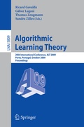 Cover: Algorithmic Learning Theory - Springer
