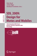 Cover: SDL 2009: Design for Motes and Mobiles - Springer