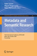 Cover: Metadata and Semantic Research - Springer