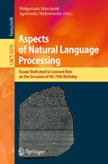 Cover: Aspects of Natural Language Processing - Springer