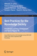 Cover: Best Practices for the Knowledge Society. Knowledge, Learning, Development and Technology for All - Springer