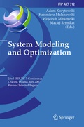 Cover: System Modeling and Optimization - Springer