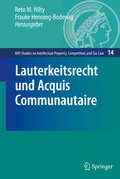 Cover: Lauterkeitsrecht und Acquis Communautaire - Springer