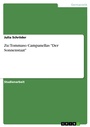 Cover: Zu: Tommaso Campanellas "Der Sonnenstaat" - GRIN Verlag
