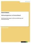 Cover: B&ouml;rsensegmente in Deutschland - GRIN Verlag