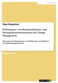 Abbildung von: Performance von Kommunikations- und Partizipationsinstrumenten im Change  Management: Messung und Management von Effektivität und Effizienz in  Veränderungsprozessen - GRIN Verlag