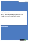 Cover: Percy Stows Stummfilmverfilmung von Shakespeares Drama The Tempest - GRIN Verlag
