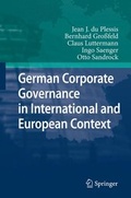 Cover: German Corporate Governance in International and European Context - Springer