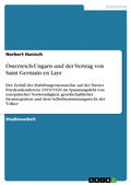 Cover: &Ouml;sterreich-Ungarn und der Vertrag von Saint Germain en Laye - GRIN Verlag