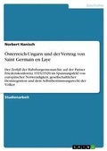 Cover: OEsterreich-Ungarn und der Vertrag von Saint Germain en Laye - Grin Verlag