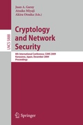 Cover: Cryptology and Network Security - Springer