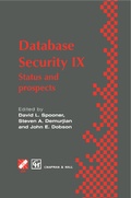 Cover: Database Security IX - Chapman and Hall