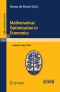 Cover: Mathematical Optimisation in Economics - Springer