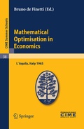 Cover: Mathematical Optimisation in Economics - Springer