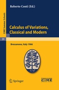 Cover: Calculus of Variations, Classical and Modern - Springer