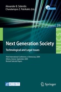 Cover: Next Generation Society Technological and Legal Issues - Springer