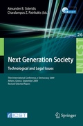 Cover: Next Generation Society Technological and Legal Issues - Springer