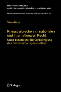 Abbildung von: Kriegsverbrechen im nationalen und internationalen Recht - Springer