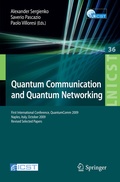 Cover: Quantum Communication and Quantum Networking - Springer