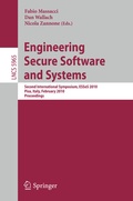 Cover: Engineering Secure Software and Systems - Springer