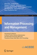 Cover: Information Processing and Management - Springer