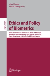 Enlarge image Cover: Ethics and Policy of Biometrics - Springer