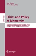 Cover: Ethics and Policy of Biometrics - Springer