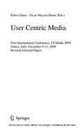 Cover: User Centric Media - Springer