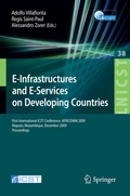 Cover: E-Infrastructures and E-Services on Developing Countries - Springer