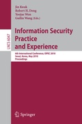 Cover: Information Security, Practice and Experience - Springer