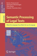 Cover: Semantic Processing of Legal Texts - Springer