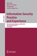Cover: Information Security, Practice and Experience - Springer
