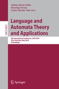 Cover: Language and Automata Theory and Applications - Springer