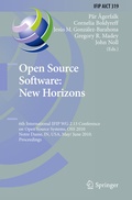 Cover: Open Source Software: New Horizons - Springer