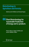 Cover: Plant Biotechnology for Sustainable Production of Energy and Co-products - Springer