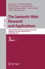 Cover: The Semantic Web: Research and Applications - Springer