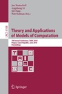 Cover: Theory and Applications of Models of Computation - Springer