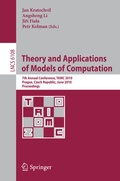 Cover: Theory and Applications of Models of Computation - Springer