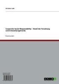 Cover: Corporate Social Responsibility - Stand der Forschung und Entwicklungstrends - GRIN Verlag