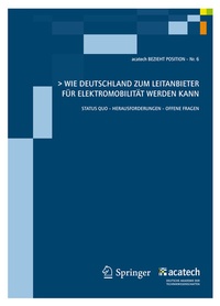 Abbildung von: Wie Deutschland zum Leitanbieter für Elektromobilität werden kann - Springer